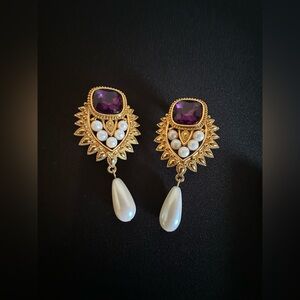 Vintage Shaill J Haveri for Elizabeth Taylor Clip-on earrings